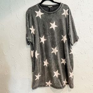 Easel star print dress with pockets